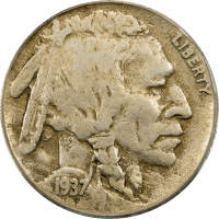 1937-D 3 Legs Buffalo Nickel (5c) Obverse Image