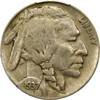 1937-D 3 Legs Buffalo Nickel (5c) OBVERSE Image