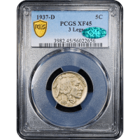 1937-D 3 Legs Buffalo Nickel (5c) Obverse Slab Image