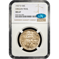 1937-D Oregon Commemorative Half Dollar (50c) Obverse Slab Image