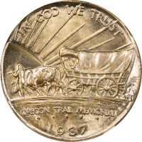 1937-D Oregon Commemorative Half Dollar (50c) Reverse Image