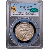 1937-D Oregon Commemorative Half Dollar (50c) Obverse Slab Image