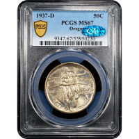 1937-D Oregon Commemorative Half Dollar (50c) Obverse Slab Image