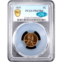 1937 Lincoln Cent (1c) Obverse Slab Image