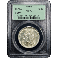 1937 Texas Commemorative Half Dollar (50c) OGH Obverse Slab Image