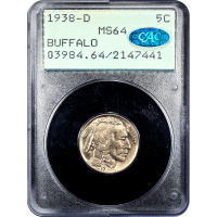 1938-D Buffalo Nickel (5c) Rattler Obverse Slab Image
