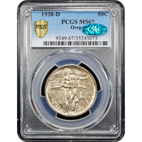 1938-D Oregon Commemorative Half Dollar (50c) Obverse Slab Image