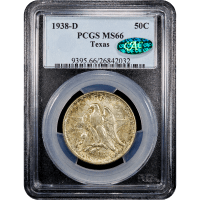 1938-D Texas Commemorative Half Dollar (50c) Obverse Slab Image