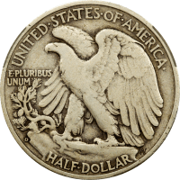 1938-D Walking Liberty Half Dollar (50c) Reverse Image