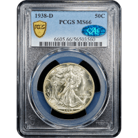 1938-D Walking Liberty Half Dollar (50c) Obverse Slab Image