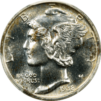 1938 Mercury Dime (10c) OBVERSE Image
