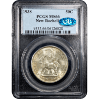 1938 New Rochelle Commemorative Half Dollar (50c) Obverse Slab Image