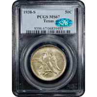 1938-S Texas Commem Half Dollar (50c) SLAB Image
