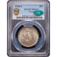 1938-S Texas Commemorative Half Dollar (50c) Obverse Slab Image