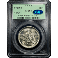 1938 Texas Commemorative Half Dollar (50c) OGH Obverse Slab Image