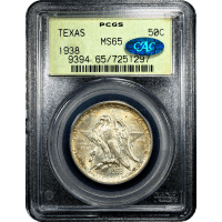 1938 Texas Commemorative Half Dollar (50c) OGH Obverse Slab Image