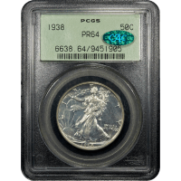 1938 Walking Liberty Half Dollar (50c) OGH Obverse Slab Image