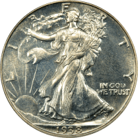 1938 Walking Liberty Half Dollar (50c) OGH Obverse Image