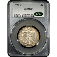 1939-D Walking Liberty Half Dollar (50c) Obverse Slab Image
