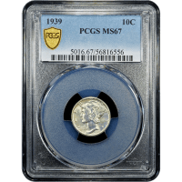 1939 Mercury Dime (10c) Obverse Slab Image
