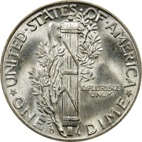 1941-D Mercury Dime (10c) OGH REVERSE Image