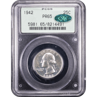 1942 Washington Quarter (25c) OGH Obverse Slab Image