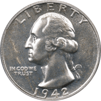 1942 Washington Quarter (25c) OGH Obverse Image