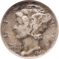 1942/1-D Mercury Dime (10c) Obverse Image