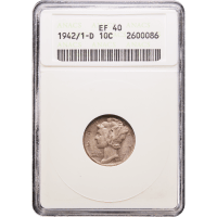 1942/1-D Mercury Dime (10c) Obverse Slab Image