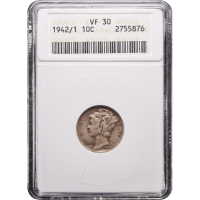 1942/1 Mercury Dime (10c) Obverse Slab Image