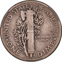 1942/1 Mercury Dime (10c) Reverse Image