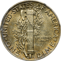 1942/1 Mercury Dime (10c) Reverse Image
