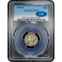 1942/1 Mercury Dime (10c) Obverse Slab Image