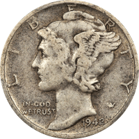 1942/1 Mercury Dime (10c) OBVERSE Image