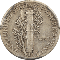 1942/1 Mercury Dime (10c) REVERSE Image