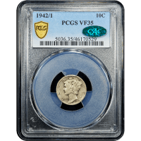 1942/1 Mercury Dime (10c) Obverse Slab Image