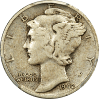 1942/1 Mercury Dime (10c) Obverse Image