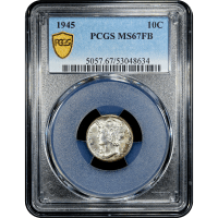1945 Mercury Dime (10c) Obverse Slab Image