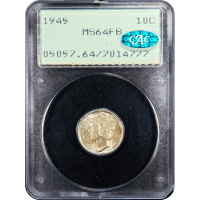 1945 Mercury Dime (10c) Rattler Obverse Slab Image