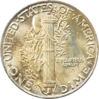 1945 Mercury Dime (10c) Rattler Reverse Image