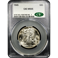 1945 Walking Liberty Half Dollar (50c) Obverse Slab Image