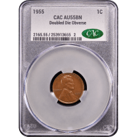 1955 Doubled Die Lincoln Cent (1c) Obverse Slab Image