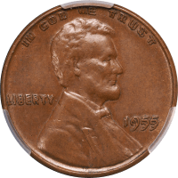 1955 Doubled Die Lincoln Cent (1c) Obverse Image