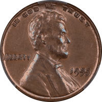1955 Doubled Die Lincoln Cent (1c) Obverse Image