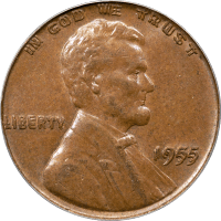 1955 Doubled Die Lincoln Cent (1c) Obverse Image
