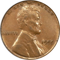 1955 Doubled Die Lincoln Cent (1c) Obverse Image