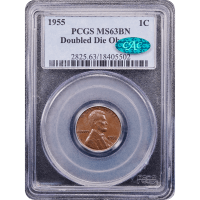 1955 Doubled Die Lincoln Cent (1c) Obverse Slab Image