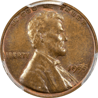 1955 Doubled Die Lincoln Cent (1c) Obverse Image