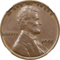 1955 Doubled Die Obverse Lincoln Cent (1c) OBVERSE Image