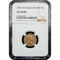 1955 Doubled Die Obverse Lincoln Cent (1c) Obverse Slab Image